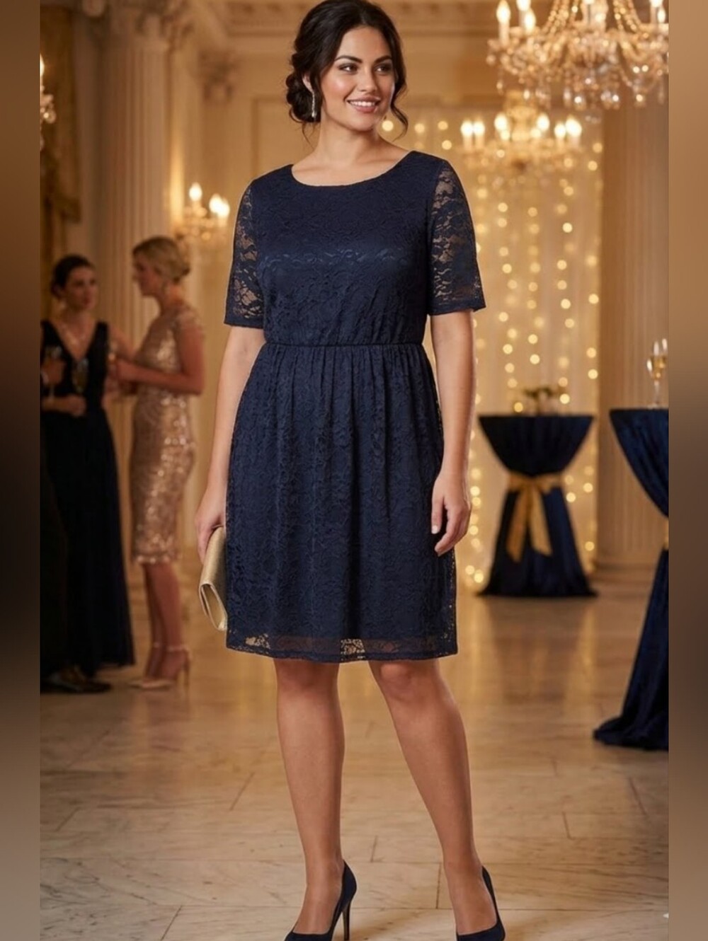 Blue lace dress